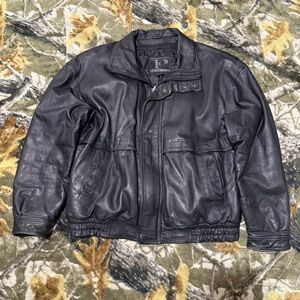 Vintage Pelle Cuir Leather Bomber Jacket Vintage Leather Jacket Removable Liner